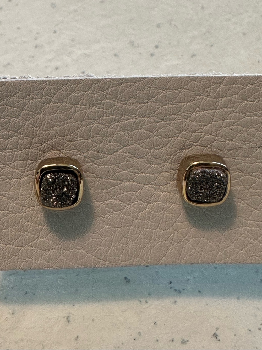 Druzy Square Stud Earrings